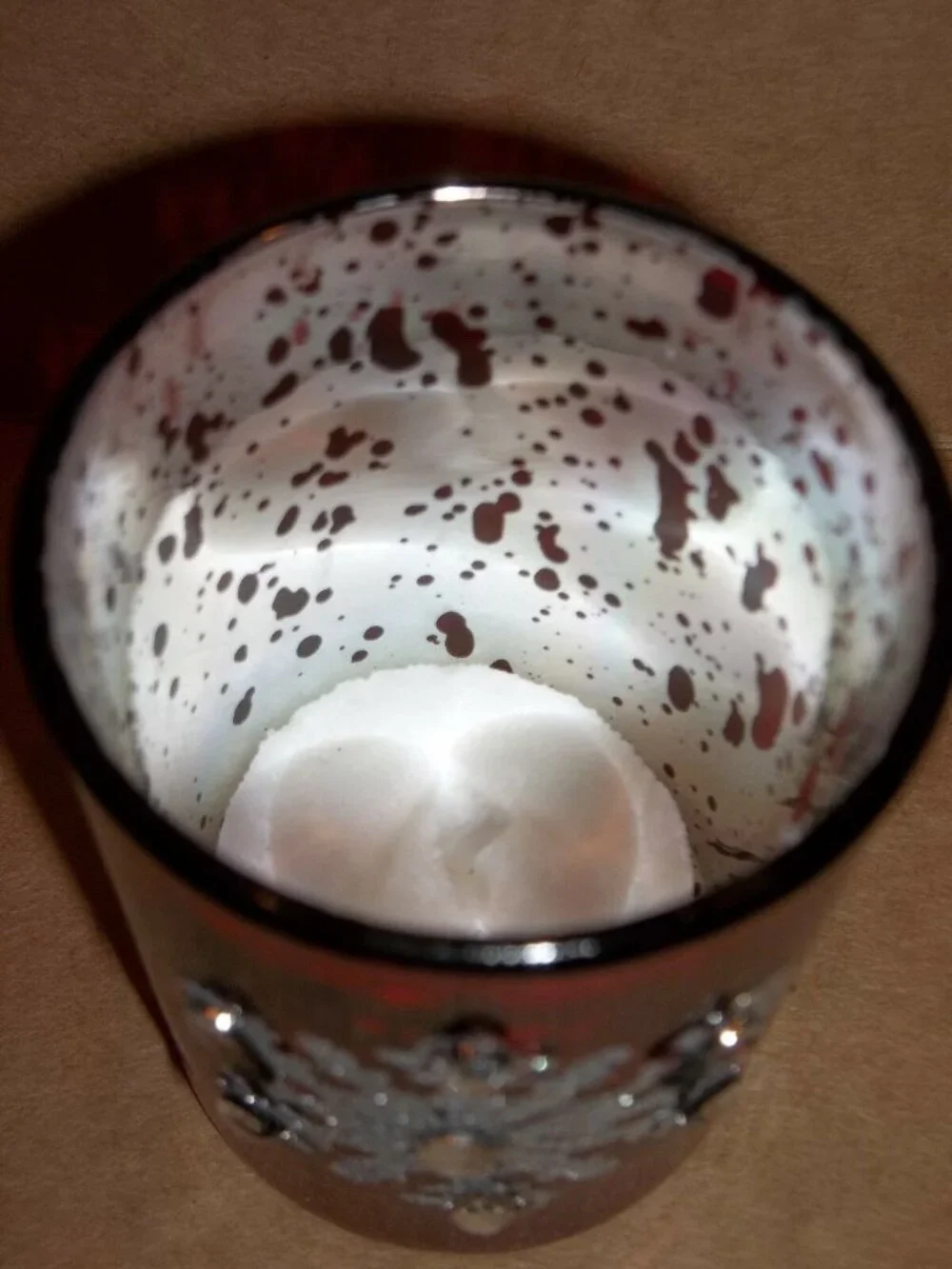 Red Christmas Holiday 5 Piece Votive Candle Glitter Snowflake Gift Set Table